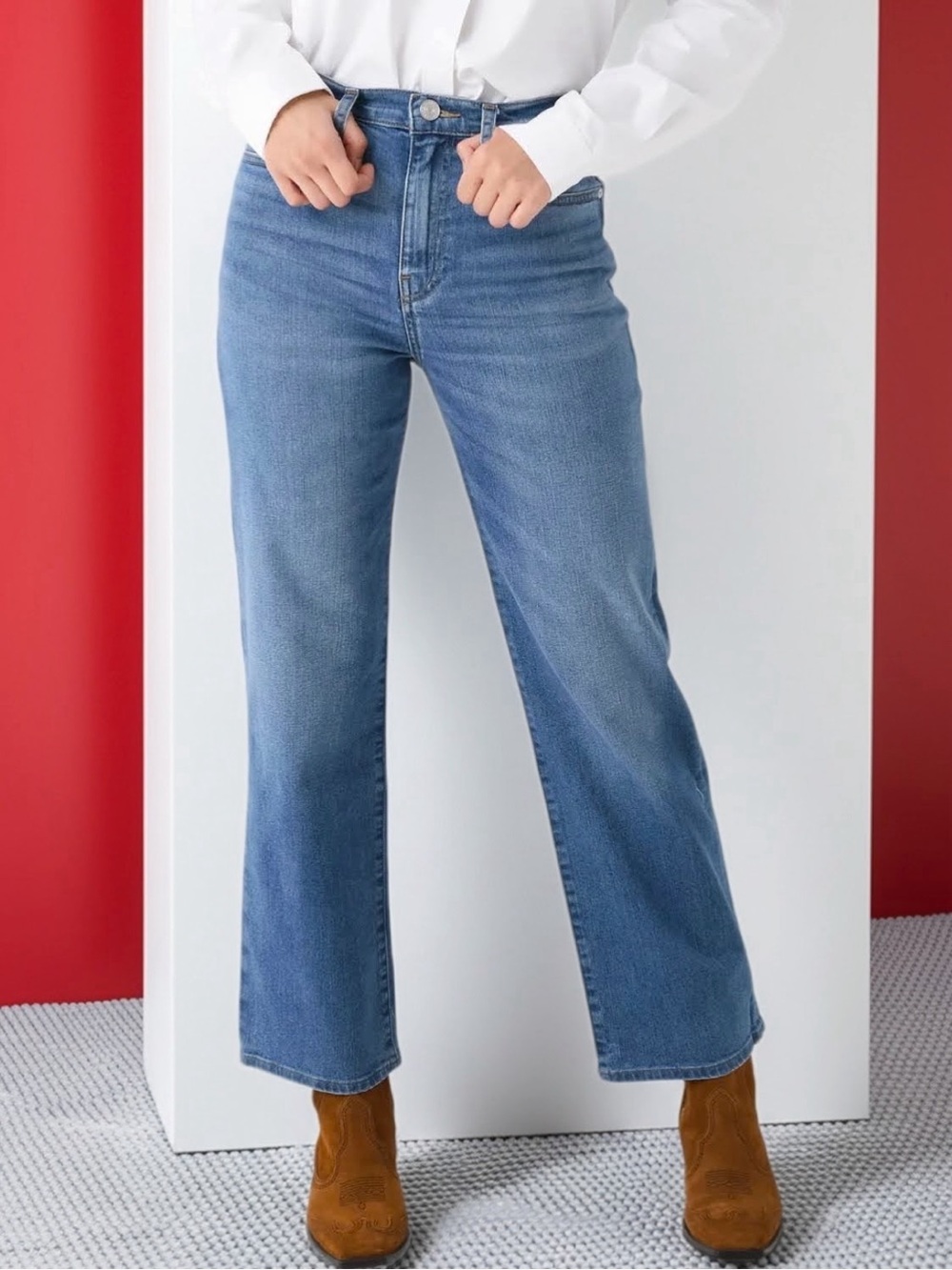 FRAME Le Jane Ankle High-Rise Straight Jeans in Deepwater — Size 29
